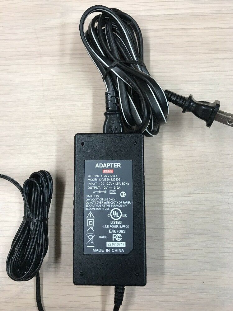 *Brand NEW* Power Supply CYUS50-120300 EPS-3 12V 3A AC Adapter - Click Image to Close